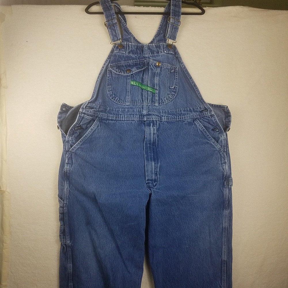 Key Imperial Aristocrat Blue Denim Bib Overalls Mens Relaxed Workwear 38x24